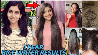 1 Year Experience With RICE WATER 😳Severe Hairfall ! Grew 14 inches 😍