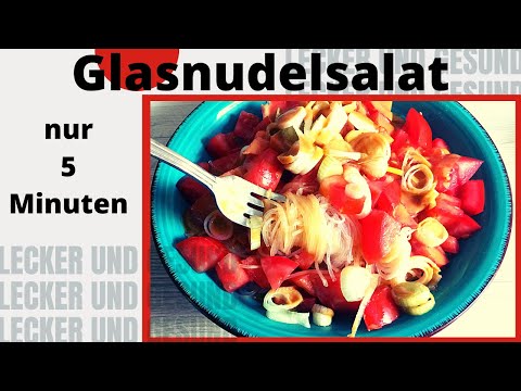 5 Minuten Glasnudelsalat - mit leckerem Soja-Senfdressing / einfaches schnelles veganes Rezept