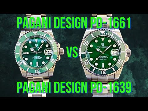 Pagani Design Rolex Submariner "Hulk" Homages Comparison: PD-1661 vs PD-1639