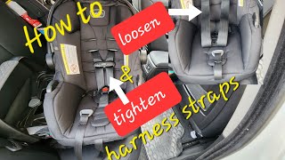 How to loosen and tighten the seat belt harness|Evenflo Safemax