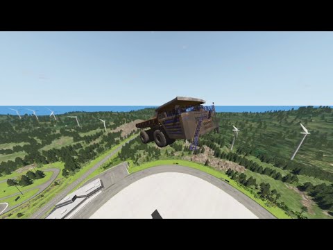 BeamNG drive | Huge dump truck Belaz and other cars VS Inflatable | testing airbag effect | Relaxing