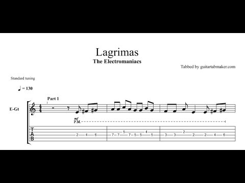 The Electromaniacs - Lagrimas TAB - guitar instrumental tab - PDF - Guitar Pro