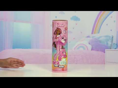 Mattel BARBIE CUTIE REVEAL CARE BEARS siuvrinukų rinkinys Cheer Bear (JCN95) video
