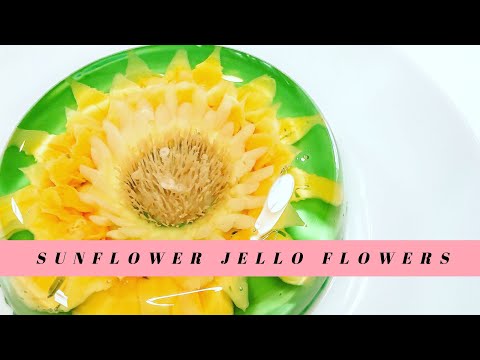 Beautiful Sunflower Jello Flower Art - Gelatinas and 3D Jelly Art