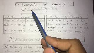capsules and evaluations  of capsule ! steps of manufacturing of capsule