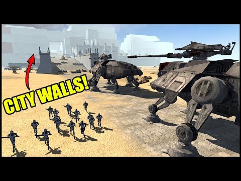 WOLFFE Liberates CITY WALLS from GRIEVOUS - Men of War: Star Wars Mod Battle Simulator