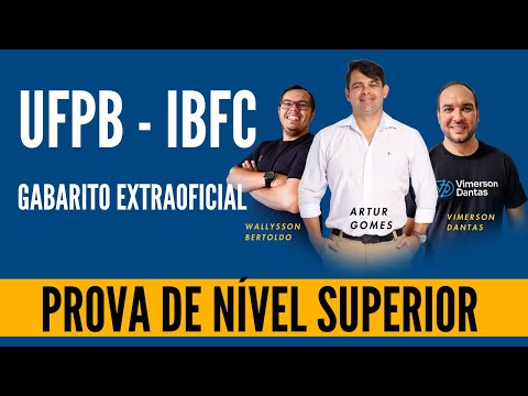 GABARITO EXTRAOFICIAL UFPB | PROFESSOR ARTUR GOMES - WALLYSSON BERTOLDO E VIMERSON DANTAS