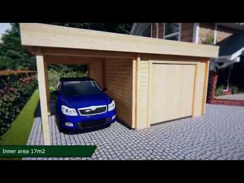 Combined Garage and Carport with Up and Over Door H