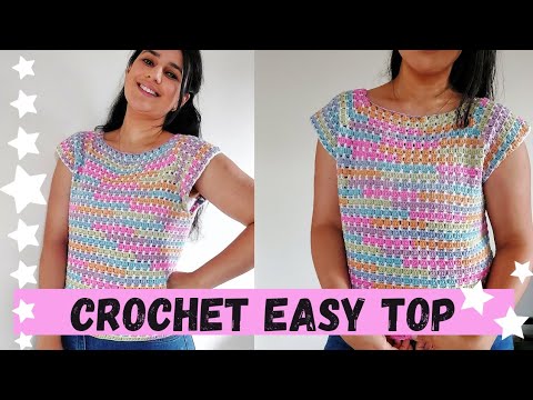 Crochet Tutorial: How to make a TWO round repeat summer top 💖 Beginner friendly