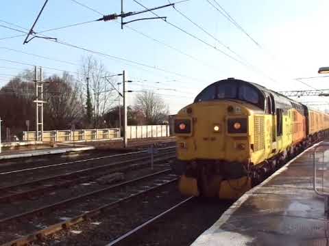 The Class 37 Colas Rail No.37099 with Network Rail Test Train was passed through at Carlisle.