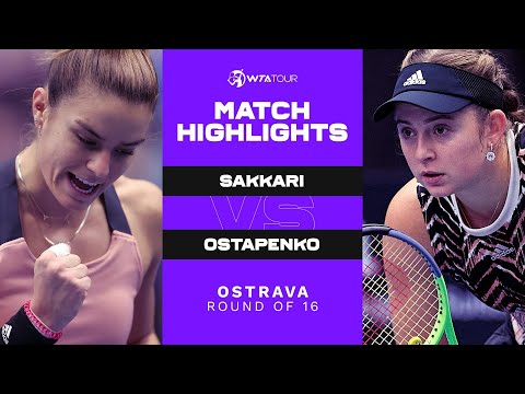 Теннис Maria Sakkari vs. Jelena Ostapenko | 2021 Ostrava Round of 16 | WTA Match Highlights