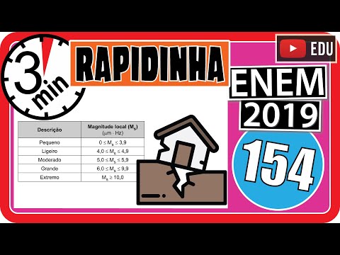 🏃[ENEM 2019] 154 📘 LOGARITMO Charles Richter e Beno Gutenberg desenvolveram a escala Richter, que