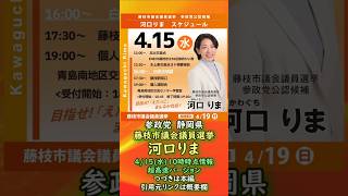 参政党【河口りま】藤枝市議会議員選挙🍊藤枝市議会議員候補🍊20260415-10時時点の情報🍊超高速バージョン #河口りま#参政党