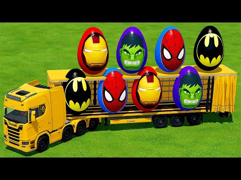 TRANSPORT SUPERHERO EGGS WITH SCANIA TRUCK - Farming Simulator 22