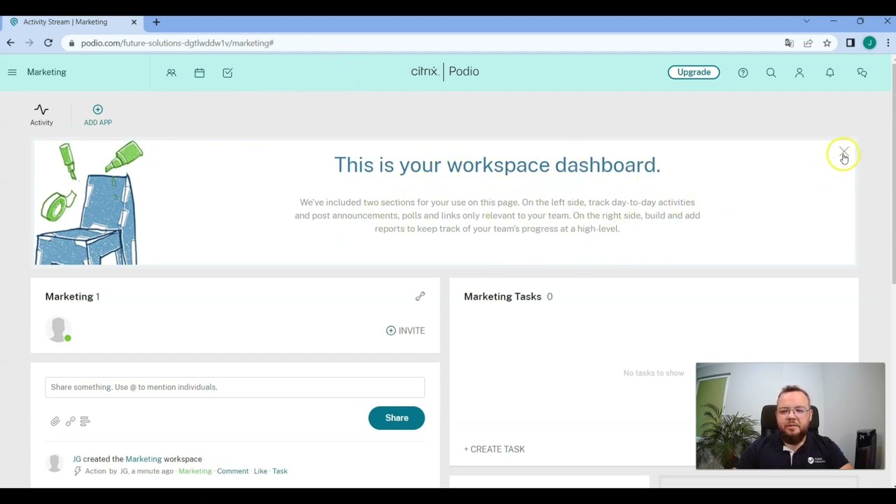 How to set up a workspace in Podio