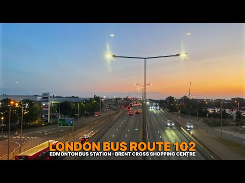 Sunset London Bus Route 102: Upper Deck Journey Through North London from Edmonton to Brent Cross 🚌