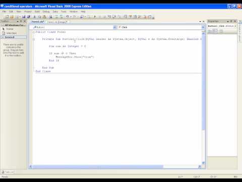 VB.NET Tutorial 21 - Conditional Operators (Visual Basic 2008/2010)