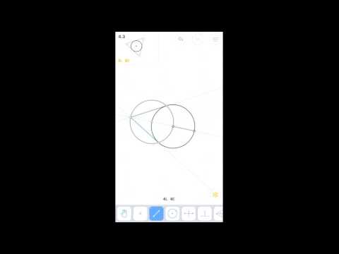 Euclidea - 4. Дельта (Delta) - 4.3 Равносторонний треугольник, описанный около окружности