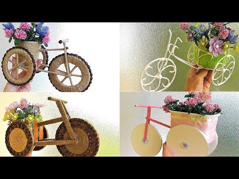 5 Декоративных Велосипедов из разных материалов / Кашпо своими руками