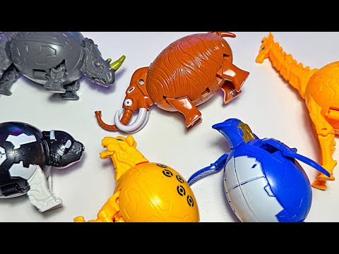 New Transforming Eggs Animals Toys - Leopard, Panda, Giraffe, Penguin, Rhinoceros, Dinosaur, Mammoth