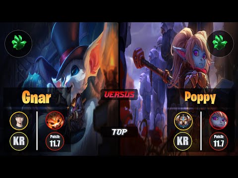 Roach GNAR (Top) [Grasp of the Undying] VS POPPY - Challenger KR Patch 11.7