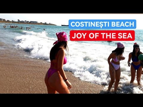 Part 2 2022 Plaja COSTINEȘTI BEACH THE JOY OF THE SEA 4K VIDEO BEACH WALK BIKINI BEACH ROMANIA