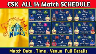 IPL 2020 | CSK All Match schedule | Chennai super kings