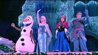 Frozen Holiday Wish castle lighting show debut - E