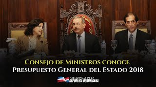 Consejo de Ministros conoció y aprobó Presupuesto General del Estado 2018