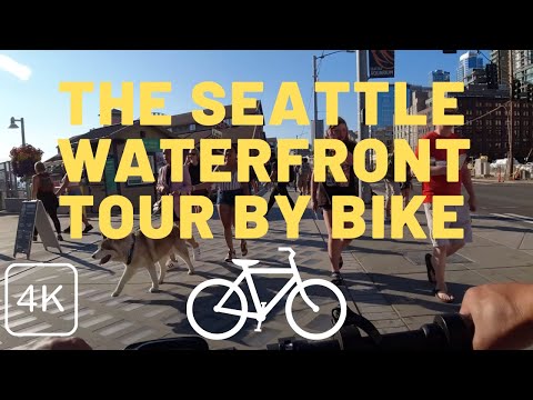 Touring the Seattle Waterfront by Electric Bike, 4K Seattle WA, USA 2021
