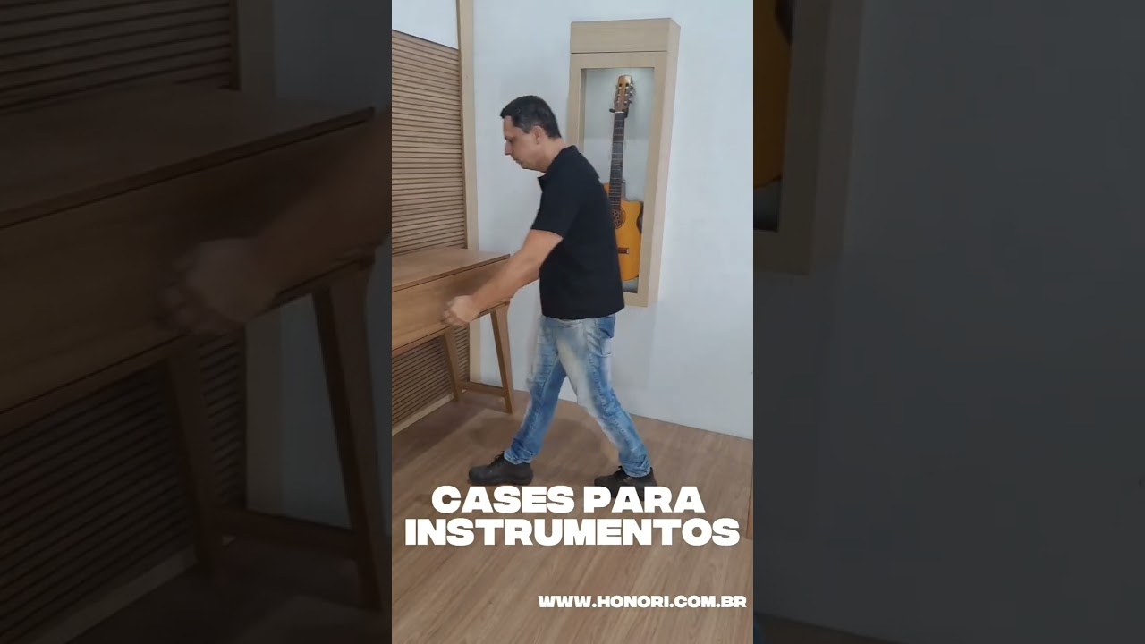 Suporte para piano digital Marina Grande em MDF amadeirado - Marcenaria Honori