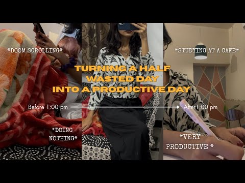 Turning half wasted day into a productive day🧡|Studying at cafe + tea shop |*this will motivate you*