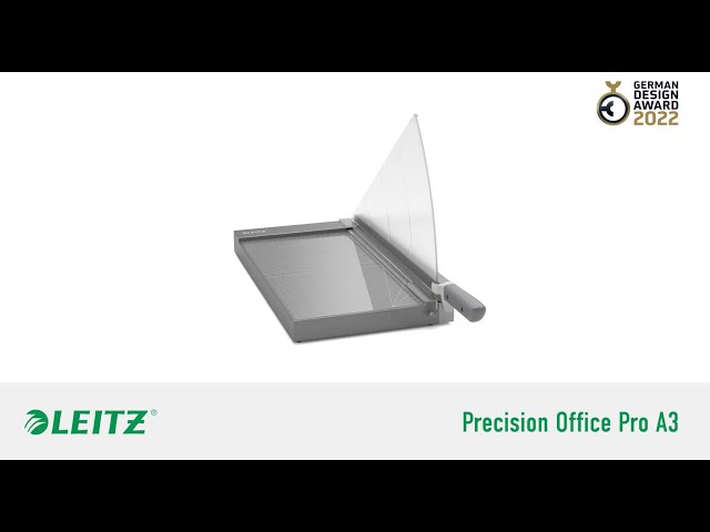 Leitz Precision Office Pro A3 Máquina de Corte de Papel - Recorta até 25 Folhas - Formato A3 - Corte de Aço Rectificado de Precisão 90240000 - vídeo 1