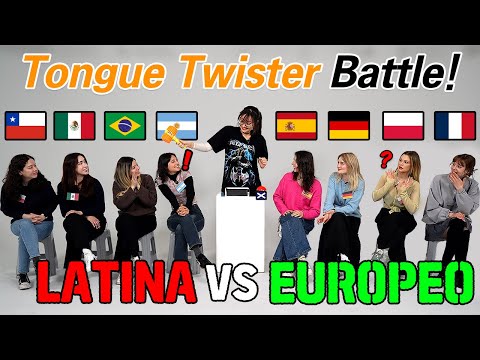 LATIN American VS EUROPEAN l Tongue Twister Battle! Which Countries Tongue Twister is the HARDEST?