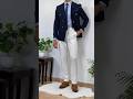 GRWM ✨ Navy Blue Double Breasted Suit  #suit #formal #oldmoney #shorts