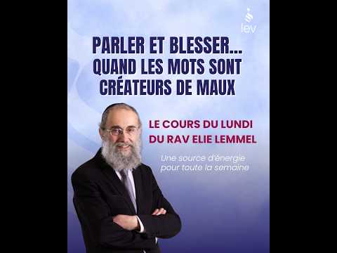 Parler et blesser... Quand les mots sont créateurs de maux - Rav Elie Lemmel
