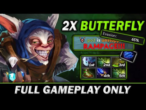 meepo safelane RAMPAGE 65% Evasion 2x Butterfly, manta, aghs, swift blink - Full Gameplay Meepo #396