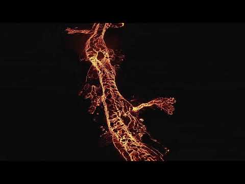 VideoVault Stock Video: Main lava flow with chunks of rock