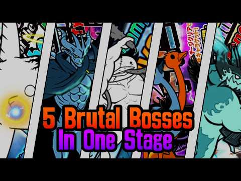 All 5 Brutal Bosses In One Stage - The Battle Cats