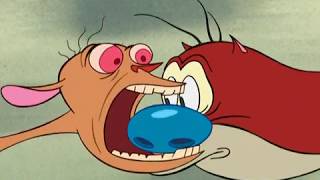 Ren &amp; Stimpy Adult Party Cartoon - Ren Beats Up Stimpy