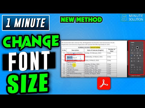How to change font size in adobe acrobat 2025