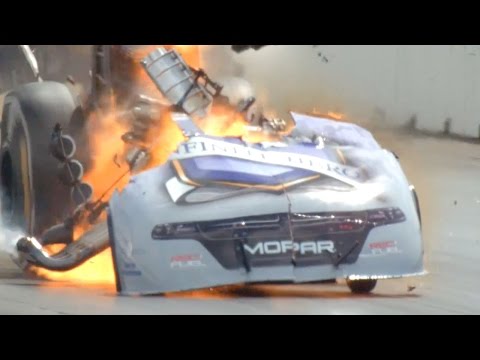 NHRA Funny Car driver Jack Beckman Walks away from HUGE engine explosion