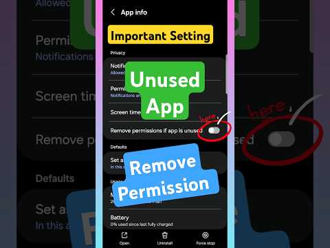 How to remove permission if app is unused? #shortsfeed #shorts #apppermissions
