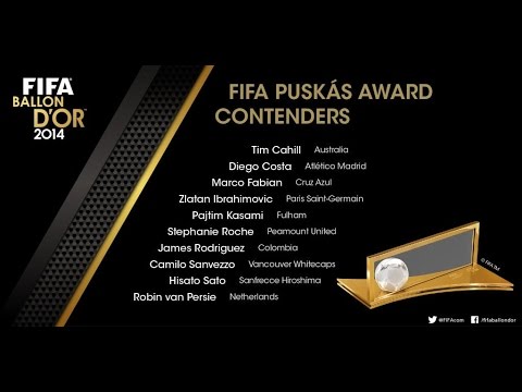 FIFA Puskás Award 2014 - Nominees Goals Featuring Zlatan, Diego Costa, James Rodriguez & RVP