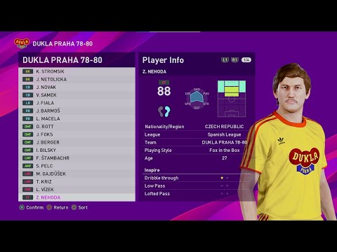 eFootball PES 2020: Dukla Praha 1978-1980 Classic - "Vejvoda's last spell"