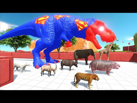 ESCAPE FROM SUPERMAN T REX V2 - Animal Revolt Battle Simulator