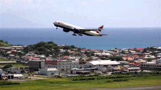 preview picture of video 'British Airways Boeing 777-200 Take off St. Lucia TLPL 1080p'