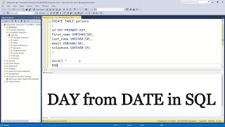 How to get DAY from DATE in SQL