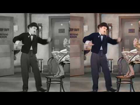 This AI added colors to an old video of Charlie Chaplin