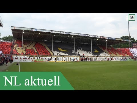 Fanchoreografie beim Aufstiegsspiel FC Energie Cottbus gegen Weiche Flensburg